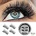 Piccul Magnetic False Eyelashes, 3D Black Dual Magnetic, Ultra Thick Ultra Solf And Long for Entire Eyes, Glamorous, Natural Look, Handmade Reusable Eyelashes (Black) 1 Pair/4Pcs