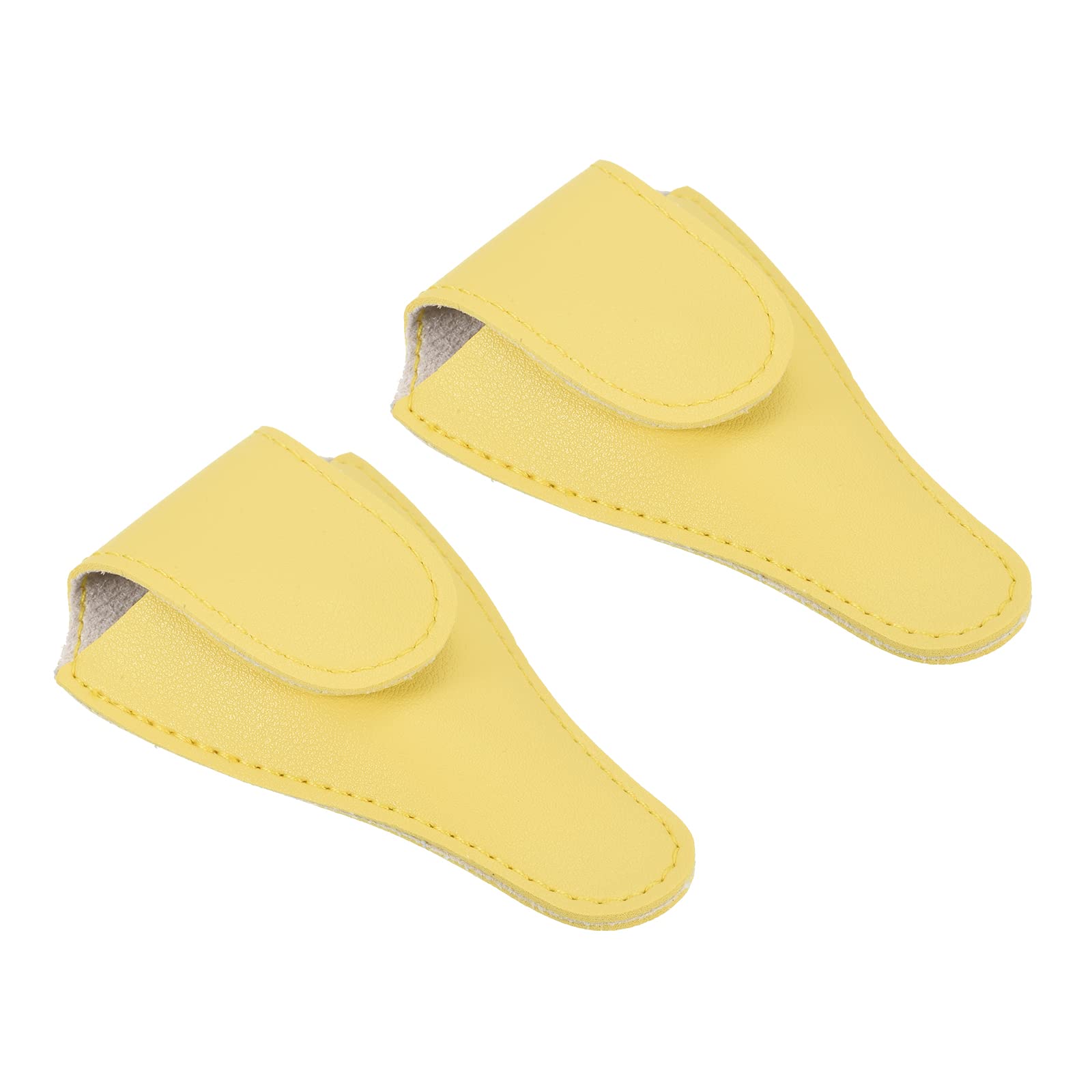 PATIKIL 4.5"x2.6" Embroidery Scissors Sheath, 2 Pack PU Leather Nail Cuticle Scissor Cover Small Pointed Nippers Scissors Protective Case, Light Yellow