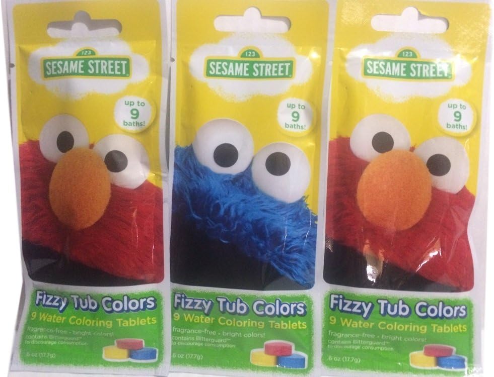 Sesame Street Fizzy Tub Color Tablets 9-Tablets per Pack (Pack of 3)