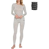 MERINNOVATION Merino Wool Base Layer Set for Women 100% Merino Wool Thermal Underwear Sets Lite - Midweight Top, Bottom