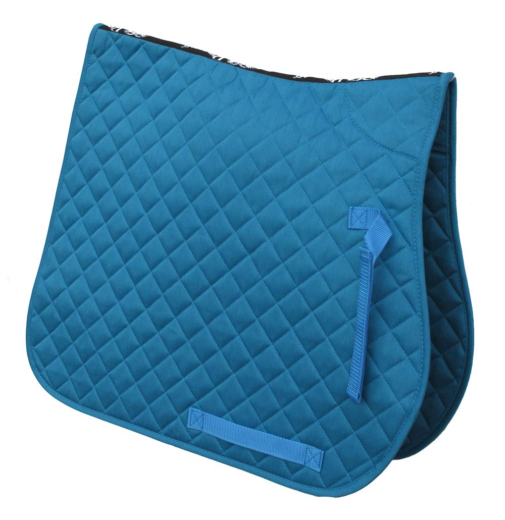 Rhinegold Cotton Quilted Saddle Cloth-Pony-Turquoise — image 1