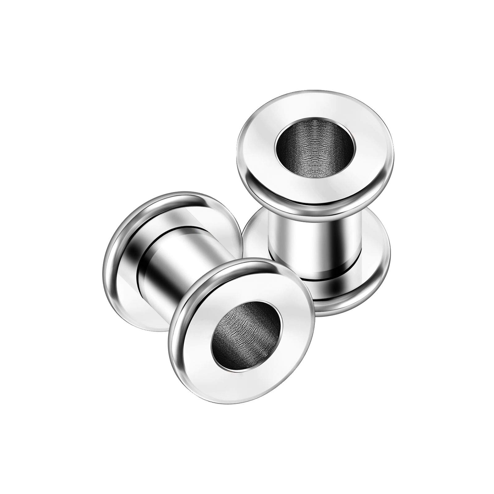 BanaVega Surgical Steel Ear Stretcher with Rounded Edges, Stainless Steel, Stainless Steel, Stainless Steel, Stainless Steel, Pack of 2, Stainless Steel, Steel