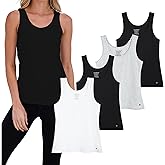 Lucky Brand Women's Tank Top - 4 Pack Stretch Cotton Scoop Neck Sleeveless T-Shirt, Camiseta sin Mangas para Mujer