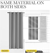 Aspire Homeware Blackout Curtains Eyelet 90x72 Inch Light Grey 2 Panel view 5