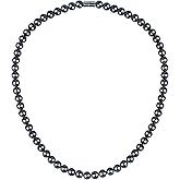 IRUMENG Hematite Necklace - Natural Magnetic Hematite Beads Necklace Relief Fatigue around Neck and Shoulder,22“(55cm)