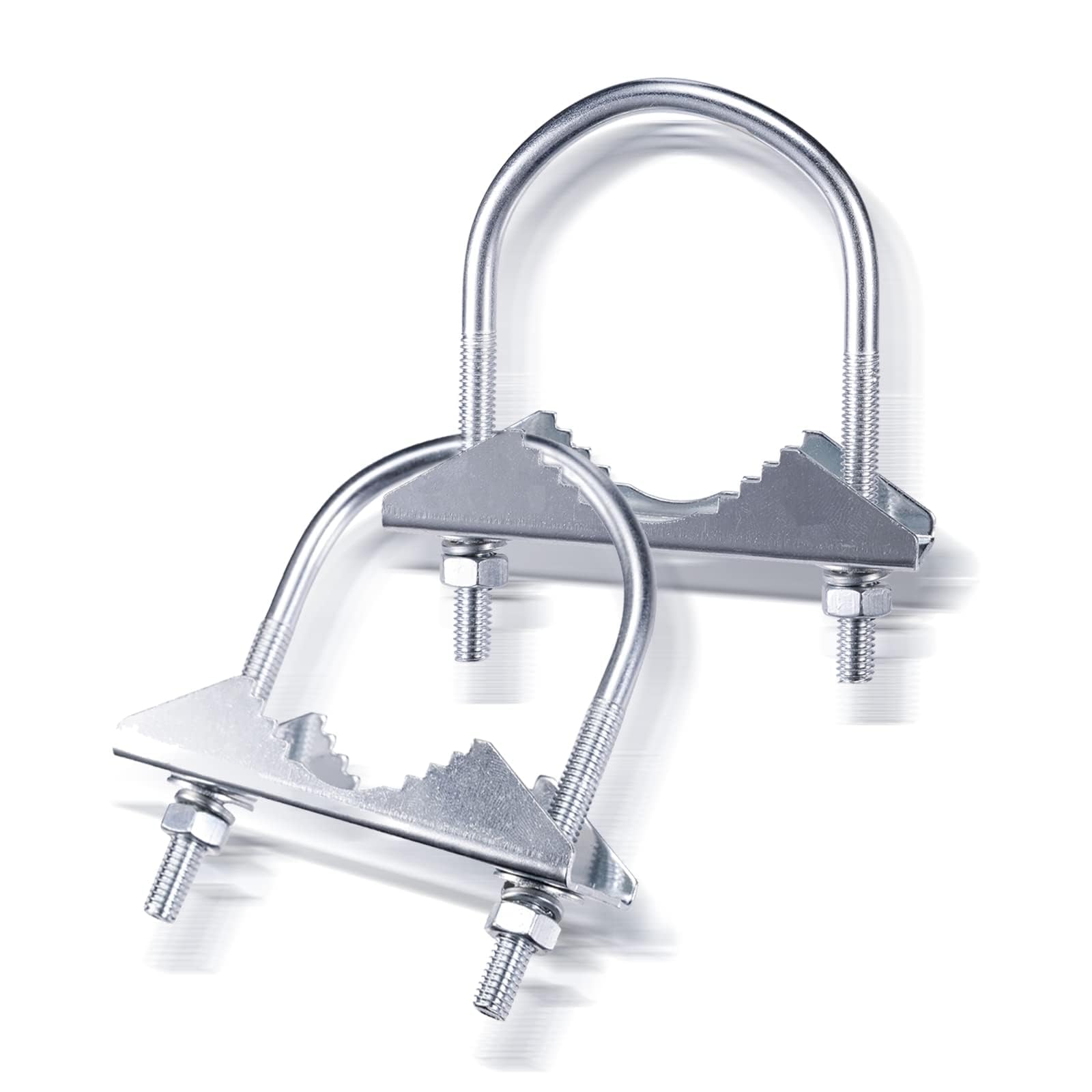 Bingfu Antenna Mount Fixed Bracket U-Bolt Clamp Anti-Corrosion for Outdoor LoRa/Helium Miner/WiFi / 4G LTE/Ham Radio/TV Aerial (2 PCS)