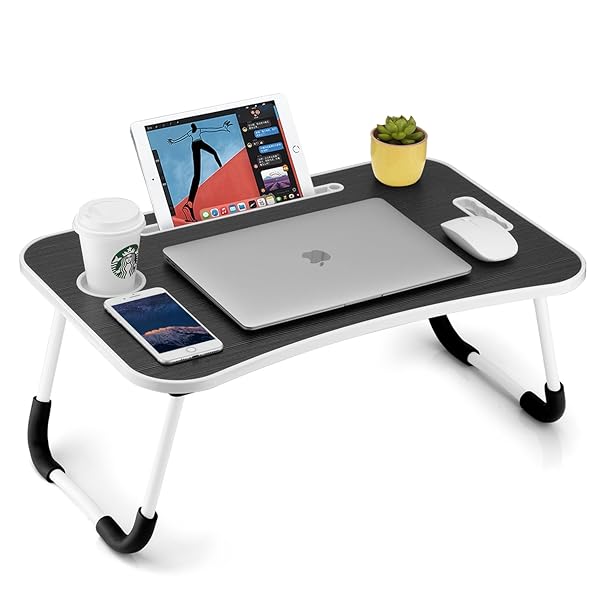 FISYOD FOLDABLE LAPTOP TABLE, PORTABLE LAP DESK BED...