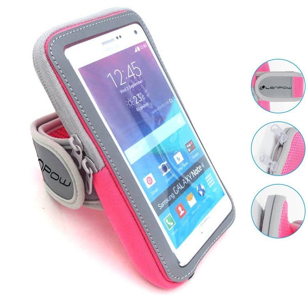 LENPOW Multifunctional Outdoor Sports Armband Sweatproof Running Armbag Casual Arm Package Bag Gym Fitness Cell Phone Bag Key Holder for iphone 8 7Plus 6sPlus Samsung Galaxy Note 5 4 S8 S7 Edge Plus