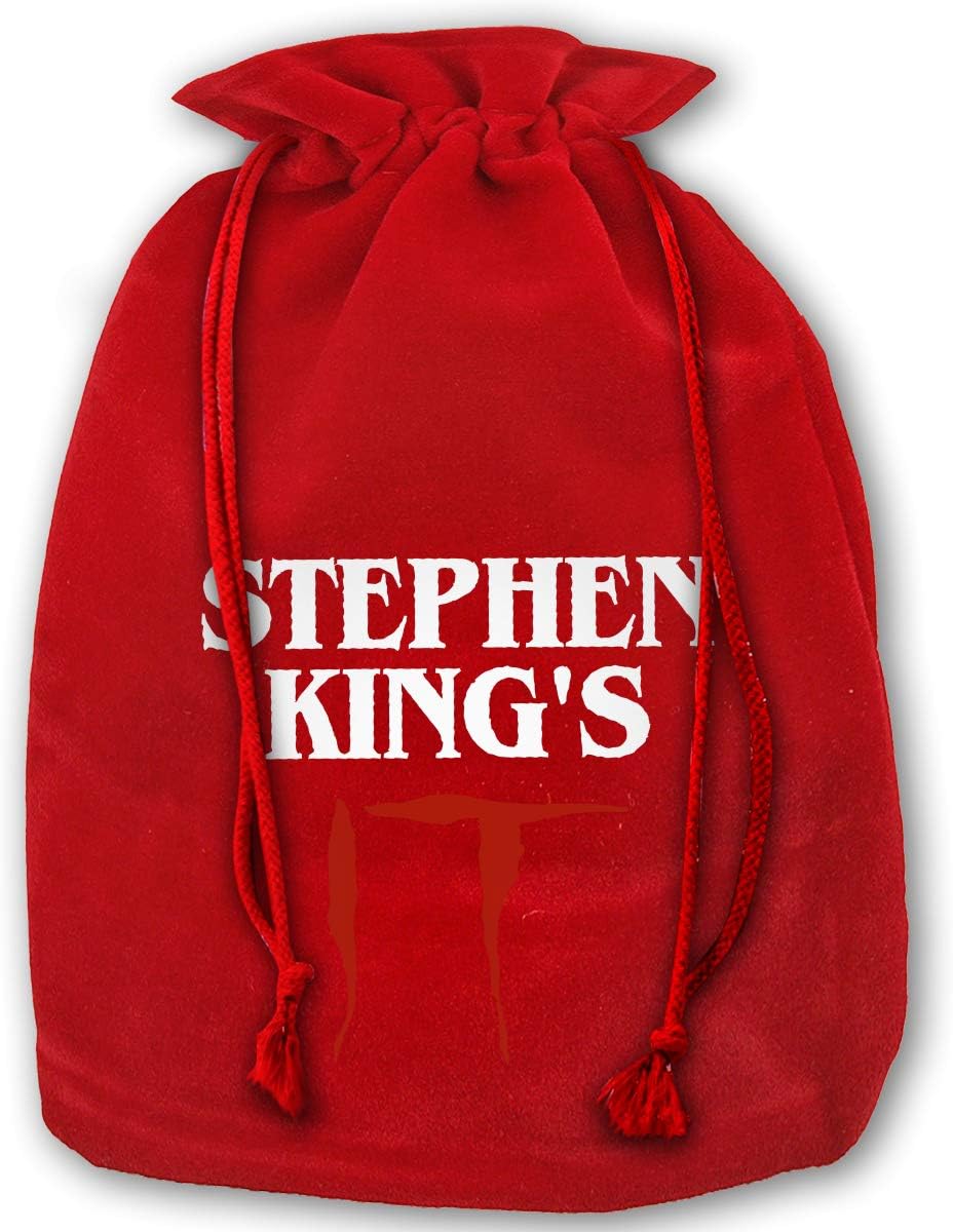 HUTTGIGHT Thriller Horror Movie Stephen King's It Clown Joker Pennywise Graphic Christmas Drawstring Bag Gift Bags Santa Sack For Christmas Party Decoration