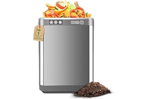 KEEPEEZ 4L Stainless Steel Electric Composter for Kitchen, Odorless Kitchen Composter with 2 Carbon Filter, 500W Energy Efficient Countertop Quiet Compost Bin with Auto-Cleaning,Turn Food Waste into Compost