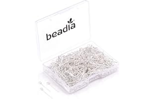 BEADIA Open Eye Pins Silver Head Pins for DIY Jewelry Making 20mm 500pcs
