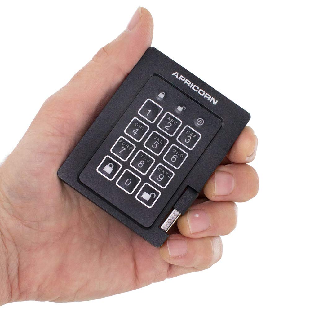 Apricorn 4TB Aegis Padlock SSD 256-Bit, FIPS 140-2 Level 2 Validated Ruggedized USB 3.0 Encrypted External Portable Drive (ASSD-3PL256-4TBF)