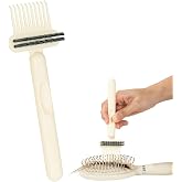 RHOS 2-in-1 Hair Brush Cleaner Tool, Comb Cleaner for Removing Hair and Dust, Ideal for Home, Salon Use (1 Pack - Beige)