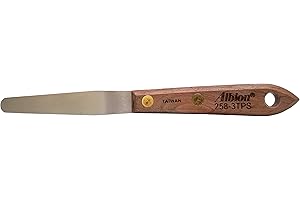 Albion Engineering Company 258-3TPS Classic Tapered Spatula, Stainless Steel, Hardwood Handle, 3/8" Wide Tapered Tip x 3" Long Blade