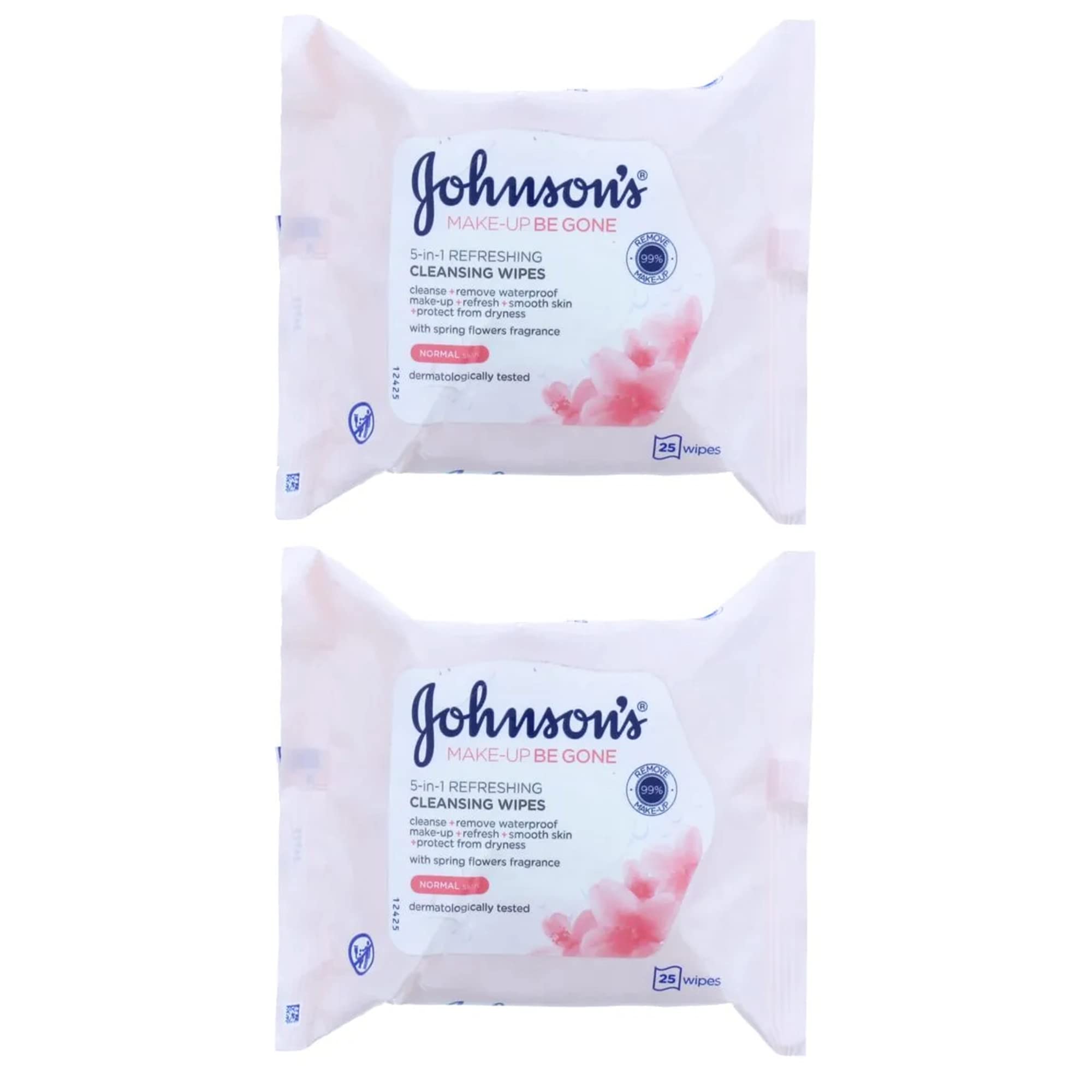 Johnson's Face Care Make Up Be Gone Refreshing Wipes - Pack of 2