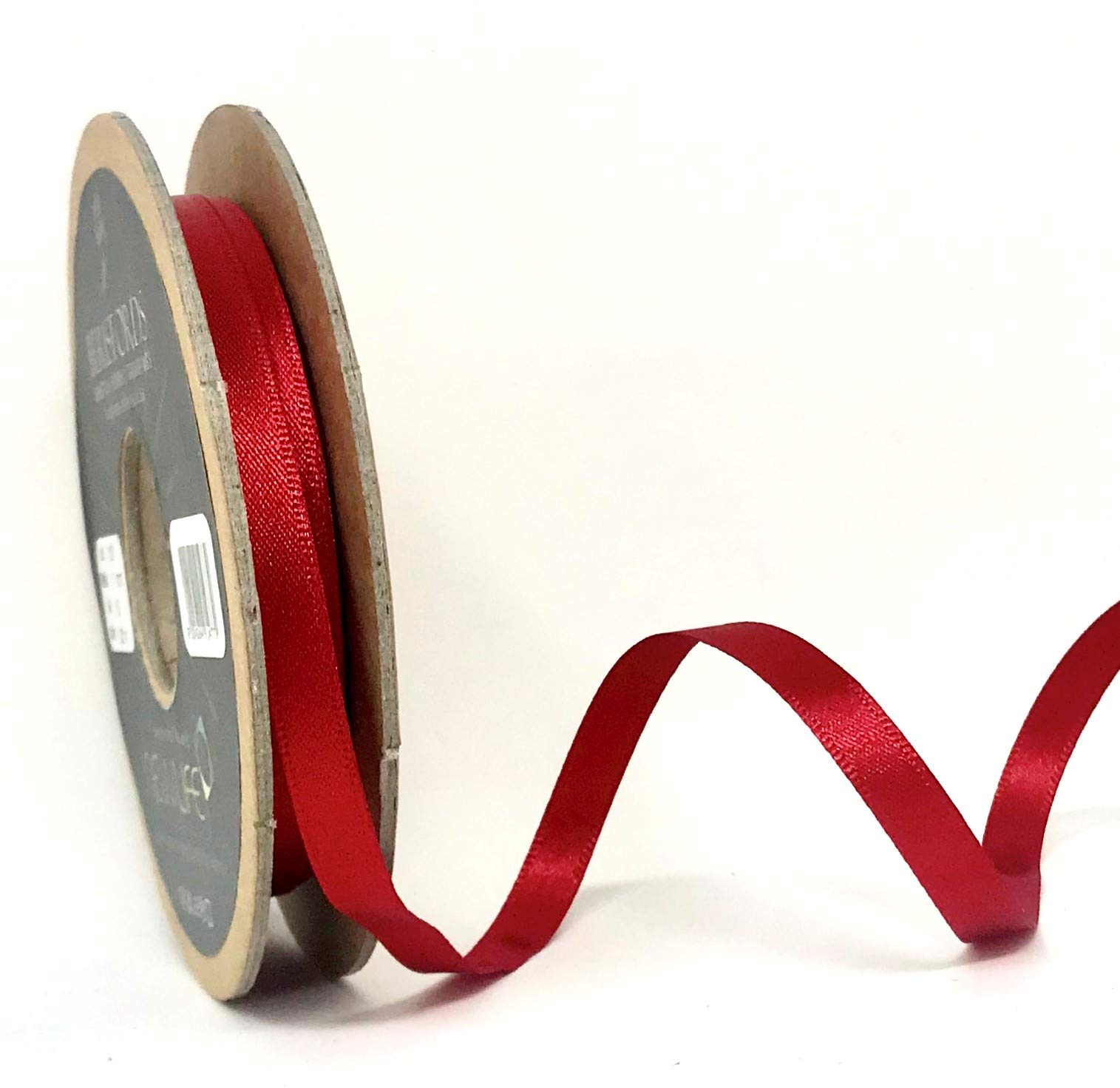 Berisfords 7mm 15 Red Newlife Satin Ribbon 100% Recycled 20m Reel