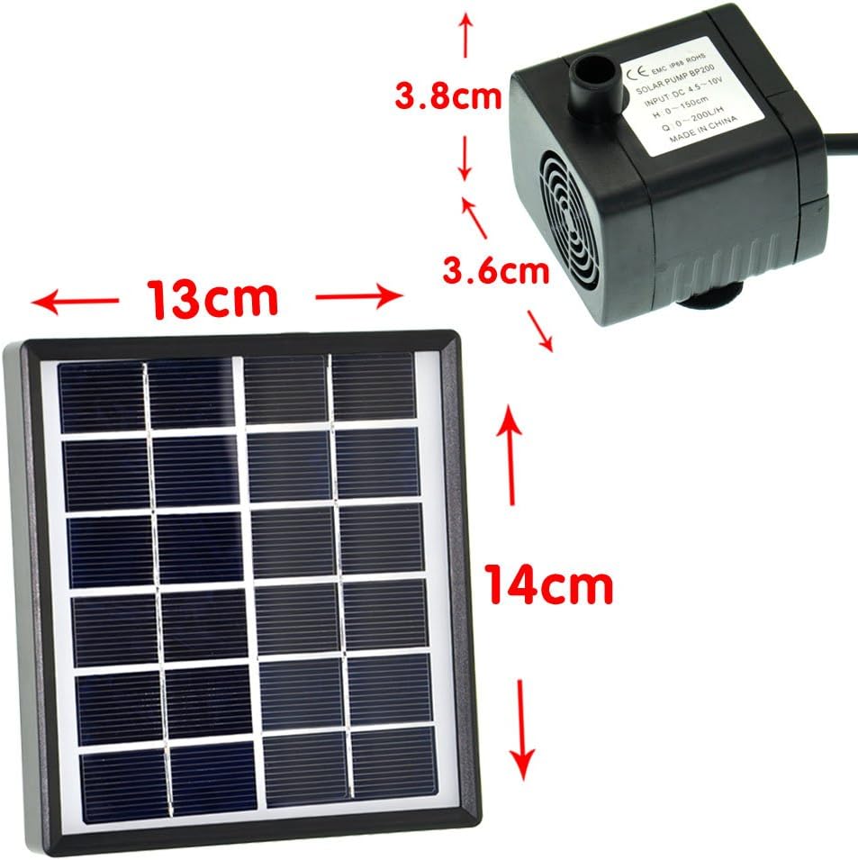 Lewisia Solar Bird Bath Fountain Pump Solar Powered Water Pump for Birdbath Small Pond Garden Decoration: Home & Kitchen