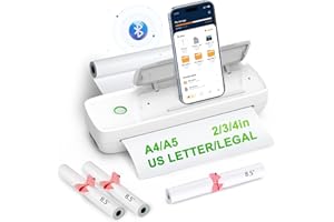 JOI MEW Portable Printer Wireless for Travel, Bluetooth Thermal Printer Support 8.5" X 11" US Letter & Legal,Inkless Moblie Printer Compatible with iOS, Android, Laptop for Travel, Office, Home, School