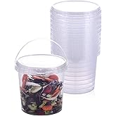 SHPii 48 oz Ice Cream Tub with Lid, Tamper Proof, BPA Free, Freezer and Microwave Safe Food Storage Container, Reusable Airtight Container, Leak Proof Tub for Snacks Deli Fruits, Drinks.(10 pack)