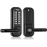 VEVOR Mechanical Keyless Entry Door Lock, 14 Digit Keypad, Embedded Outdoor Gate Door Locks Set with Keypad and Handle, Water-Proof Zinc Alloy, Easy to Install, for Garden, Garage, Yard, Storage Shed