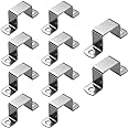 JfwuHap Square Pipe Clamp 10 Pcs Square Oblong Pipe Clamp,Stainless Steel Square Tube Buckle,U-Shaped Pipe Clamp,Horseback Pipe Saddle Clamp Buckle (25mm)