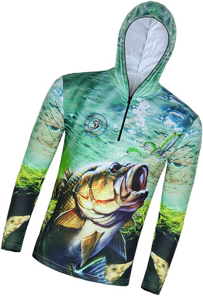 SM SunniMix Performance Fishing Hoodie UPF 50 Quick Dry Sunblock Shirt Long Sleeve Fishing Shirts