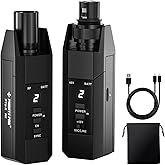 Phenyx Pro Plug-on XLR Wireless Transmitter Receiver System, Wired-to-Wireless Microphone System w/ 16 UHF Frequencies, Auto-Scan, XLR Microphone Adapter for Both Dynamic Mic and Condenser Mic (PTU-X)