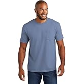Comfort Colors Men's Adult Short Sleeve Pocket Tee, Style 6030 (3X-Large, Washed Denim)