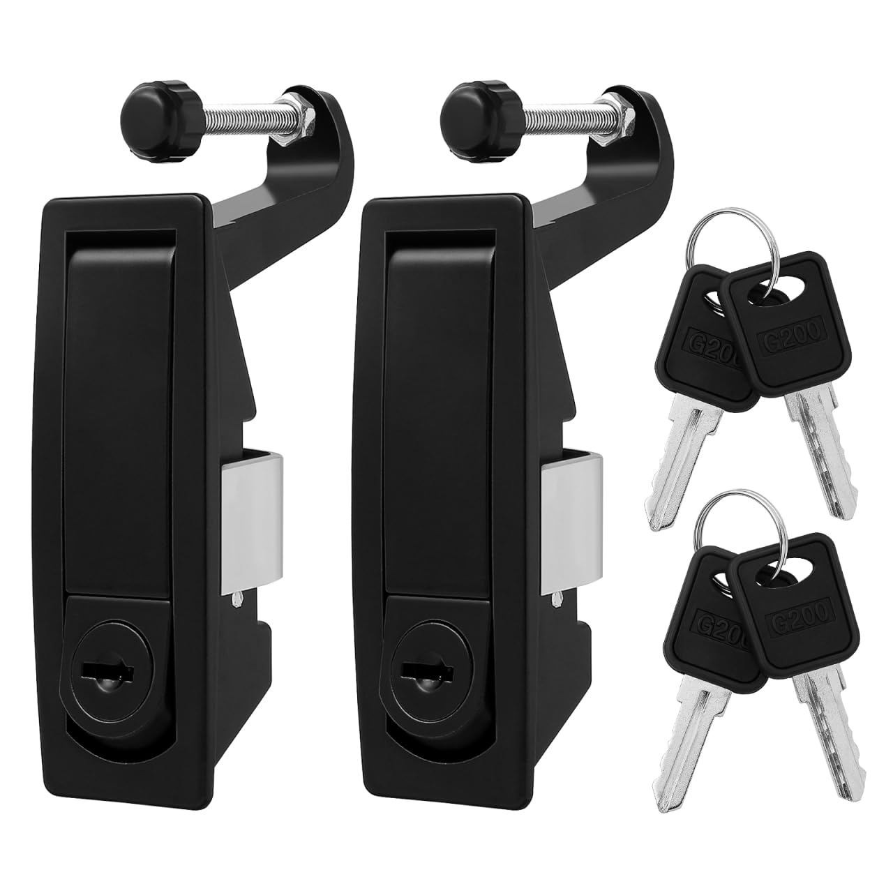 VILLCASE 2pcs Compression Latch Lock, Zinc Alloy Door Lock, Adjustable Sealed Lever Latch with Keys, Hand Operated, Heavy Duty, for Industrial Equipment, Automotive, Marine Door