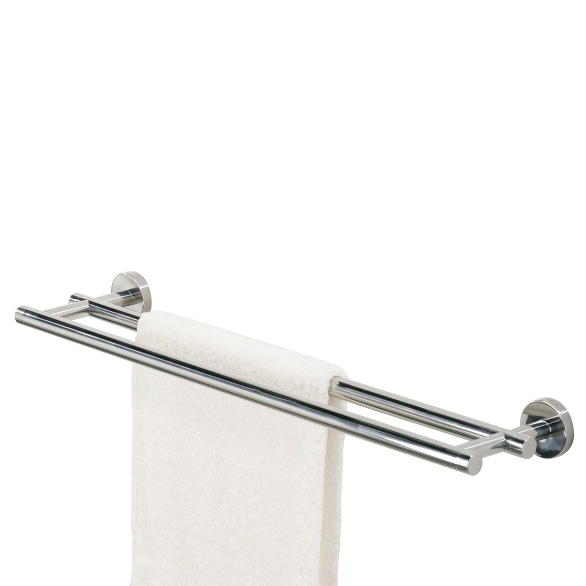 Tiger Boston Double Towel Rail, Stainless Steel Polished, Chrome, 58.1 x 5 x 13 cm
