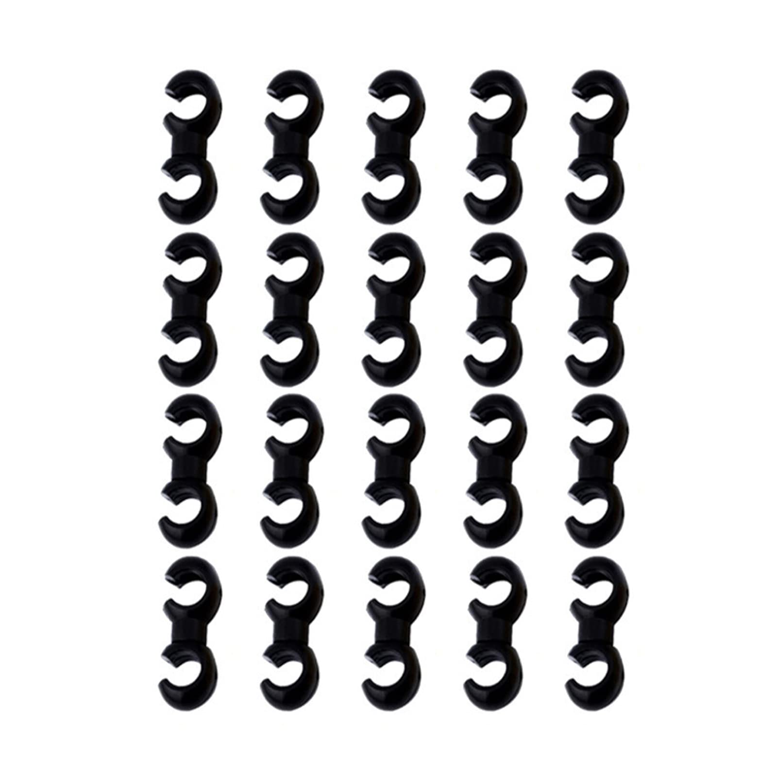 Bicycle Cable Clip, Brake Cable Buckle Clips, Bicycle Brake Cable Clip, S-Hook Clips, Bicycle Buckle, Brake Cable Clip, Black Bicycle S-Clips, for Bicycle Brake Cable Gear Cable, Pack of 20