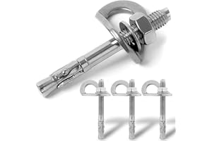YERGOFE Climbing Holds Anchor Set - 3PCS - Stainless Steel Bolt Hanger and Bolt Heavy Duty Climbing Holds Weight 2500KG for Indoor Outdoor Climb Train