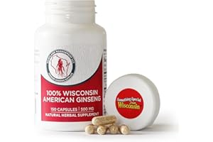 DAIRYLAND MANAGEMENT LLC Dairyland American Ginseng Capsules - 150 ct, 500 mg - Wisconsin Ginseng Complex Capsules - Authentic American Ginseng Root Extract - Ginseng Capsules for Use as a Daily Immune Support Herb Supplement