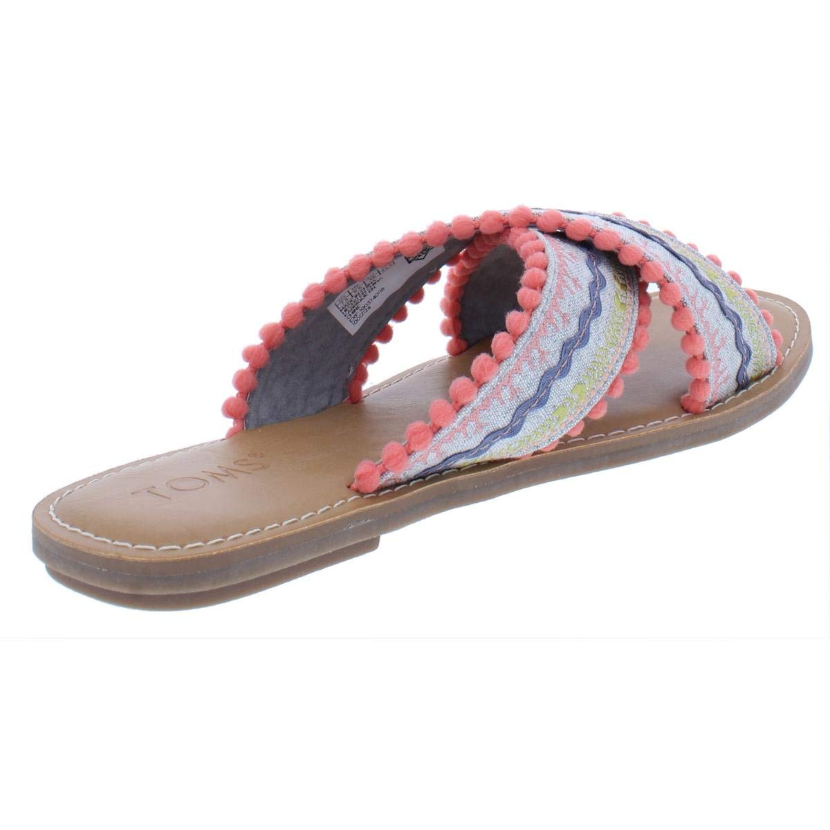 TOMS Womens Viv Striped Flat Sandals Sandals Casual - Multi,Orange - Image 3