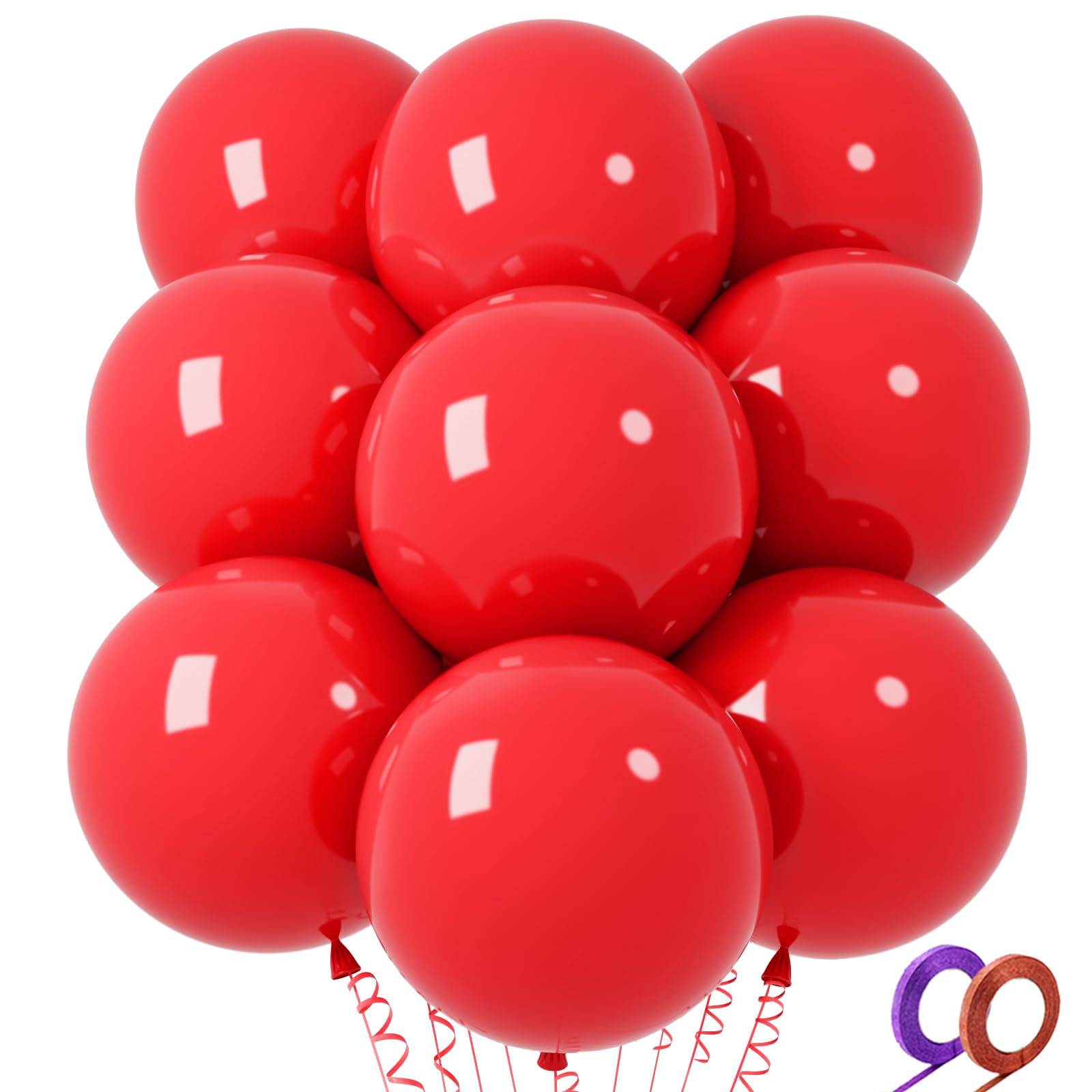 Photo 1 of 32Pcs Red Big Balloons 18 Inch, Round Large Latex Party Balloons for Birthday Wedding Decorations. (red)