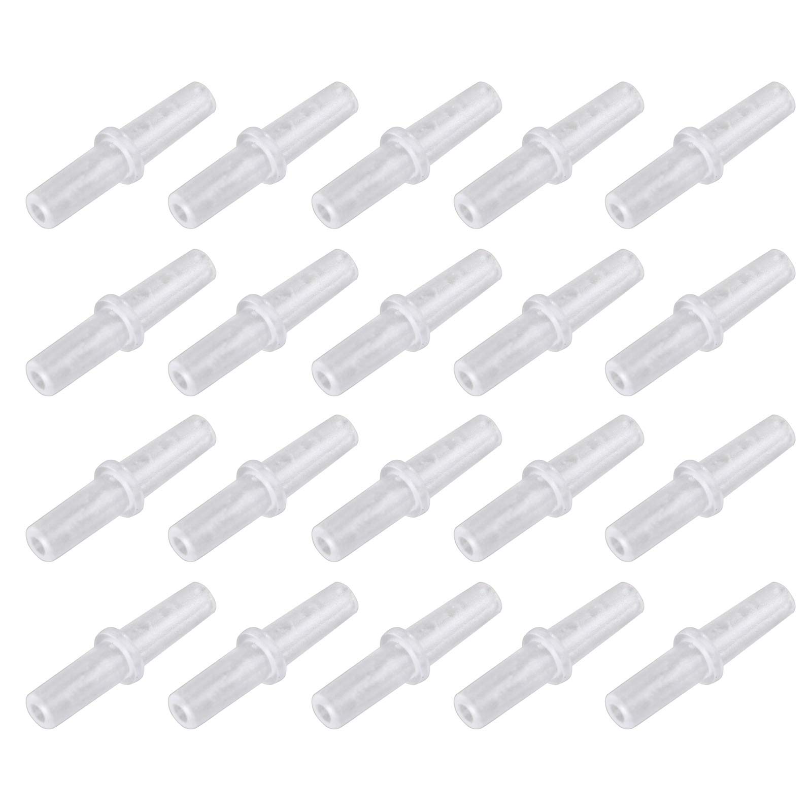 HALJIA 20PCS 4mm Clear Plastic Aquarium 2 Way I Type Air Valve Air Tubing Connectors