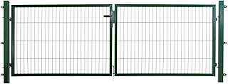 Arvotec Doppelflügeltor in grün, 300 x 80 cm für Stabmattenzäune inkl. Besfestigungsmaterial