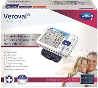 Hartmann Veroval Handgelenk-Blutdruckmessgerät, Qualitätssiegel ESH, Manschette, USB-Kabel