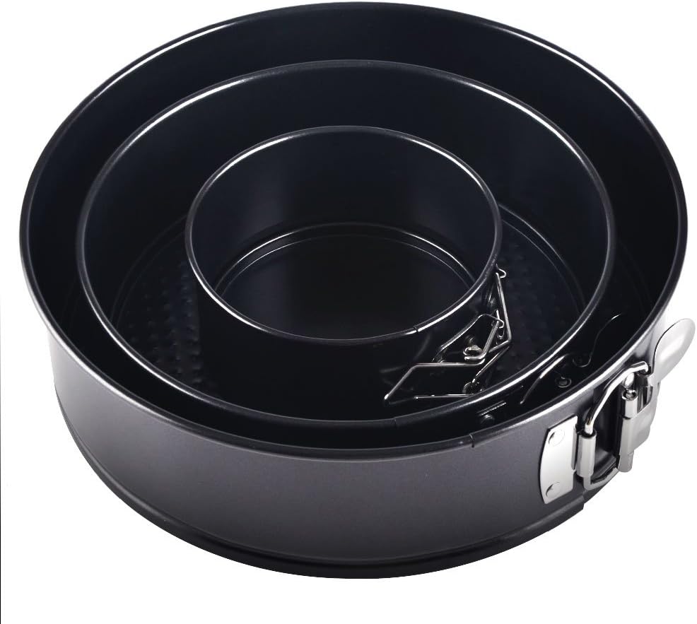 Springform Cake Pan 3 Pieces/Set, Alotpower 4 Inch 7 Inch 9 Inch Non-Stick Leakproof Round Cake Pan with Removable Bottom Cake Pan: Kitchen & Dining