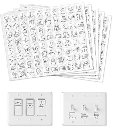 Bathroom Decals 600 Pcs Light Switch Sticker Labels – 33 Transparent ...