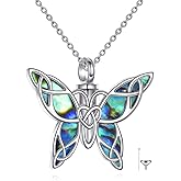 SILBAZ Butterfly Urn Necklace for Ashes 925 Sterling Silver Memorial Pendant for Women Cremation Jewelry Women Keepsake Bereavement Gifts