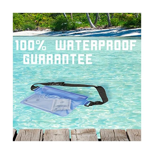 Waterproof-Waist-Pouch-by-Hydro-Gizmos-Large-Travel-Bag-with-Adjustable-Long-Waist-Strap-Buckle-Transparent-Blue-3-Zipper-Design–Lightweight-PVC-Touch-Screen-Sensitive-Keeps-Everything-Dry Waterproof-Waist-Pouch-by-Hydro-Gizmos-Large-Travel-Bag-with-Adjustable-Long-Waist-Strap-Buckle-Transparent-Blue-3-Zipper-Design–Lightweight-PVC-Touch-Screen-Sensitive-Keeps-Everything-Dry
