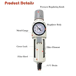 RIH Pneumatics 1/2"NPT Auto Drain Air Filter