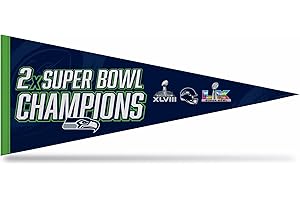 Rico Industries NFL Football Seattle Seahawks 2 Time Super Bowl Champions 12" x 30" Felt Wall Décor Pennant - Great for Home/