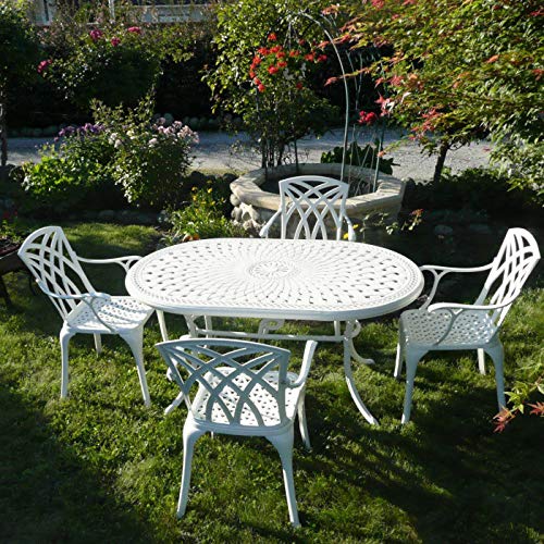 Amazon.de: Lazy Susan - June 150 x 95 cm Ovaler Gartentisch mit 4