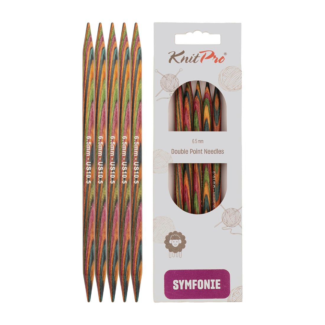 KnitPro Symfonie Double Pointed Needles 6" (15cm) | 6.50mm
