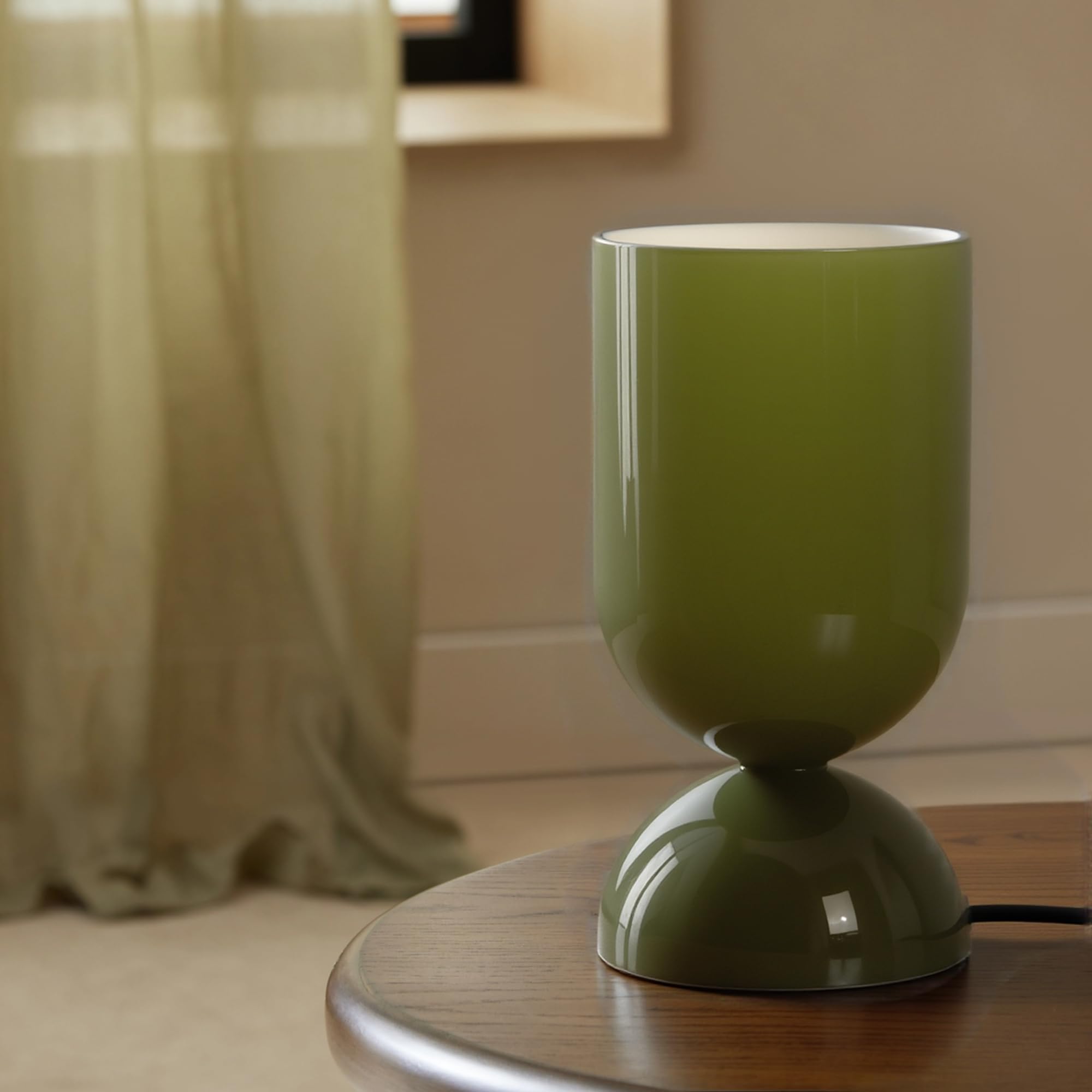 Photo 1 of Keazile 8.9" Modern Glass Table Lamp for Living Room, Desk Lamps for Bedroom, UL Listed Nightstand Lamp with Dome Base, End Table Lamps for Kids Room, Side Tables, College Dorm, Office, Glossy Green