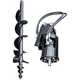 Professional Mini Excavator Auger Drill Attachment, 1020mm Length, Universal Compatibility, Heavy Duty Earth Drilling Tool with Mounting Hardware