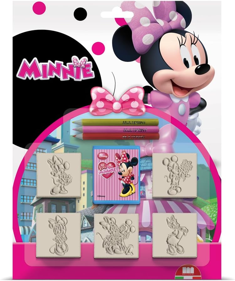 Multiprint Set Timbri Hello Kitty Olympics – 5 Timbrini In Legno E Gomma, Tampone Inchiostro Blu, 3 Matite, Made In Italy - 2