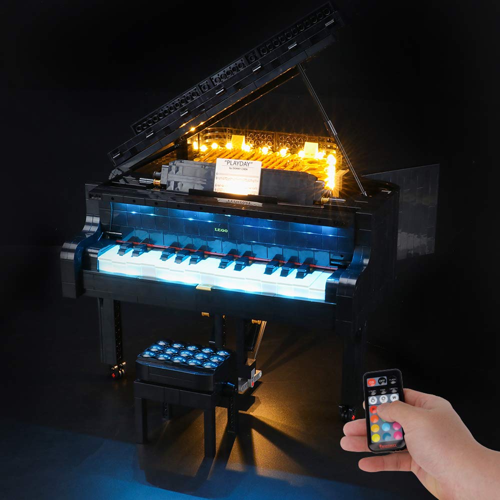 BRIKSMAX Led Lighting Kit for Ideas Grand Piano, Compatible With 21323 Building Blocks Model - Not Include the Set (Remote Control Version)